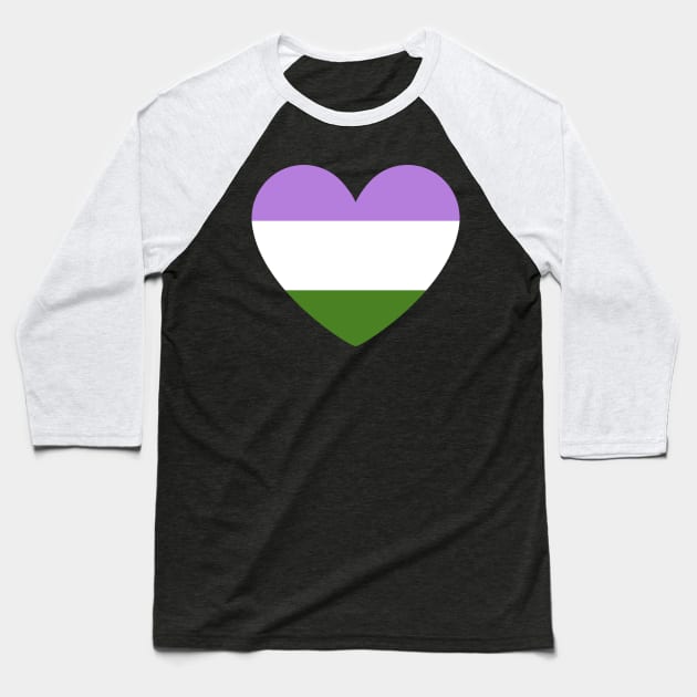 LGBT | Genderqueer Pride Flag Heart Baseball T-Shirt by s.hiro